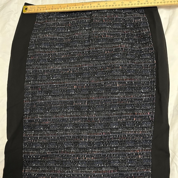 White House Black Market Tweed Pencil Skirt Metallic Black/Blue/Mauve Women’s 14 - Picture 5 of 12